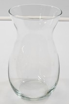 I) Vintage Curved Clear Glass Flower Vase 8&quot; - £9.29 GBP