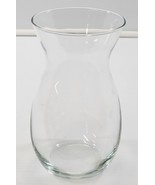 I) Vintage Curved Clear Glass Flower Vase 8&quot; - £9.33 GBP