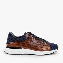 The Caesars Navy & Tan Leather Men Sneaker image 7