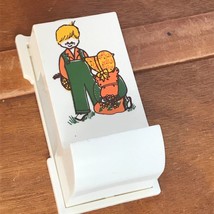 Vintage White Plastic with Green Orange &amp; Yellow Country Boy &amp; Girl Match Stick  - £9.74 GBP