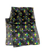 Vintage Mardi Gras Fleur-de-Lis Sheer Scarf Purple Green Gold - $13.50
