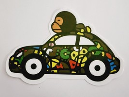 Monkey on Top of Car Multicolor Cartoon Sticker Decal Awesome Embellishment Cool - £1.81 GBP