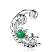 925 Sterling Silver Heart Green Opal Sea Turtle Pendant Necklace Ocean Waves AAA - £28.38 GBP