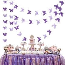 5Pcs Purple Lavender Butterfly Paper Garland Hanging Decorative Banner For Hallo - £15.97 GBP