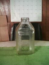 Vtg Glass Juice/Milk Jug/Bottle/Jar Frosted Look 64 fl.oz Empty No Lid o... - $20.00
