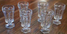 Fostoria Virginia Clera Iced Tea Goblet Heavy Pressed Paneled set of 5 H... - $28.70