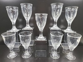 9 Noritake Sweet Swirl Clear Wine Glasses Set 6.75&quot; Elegant Drink Glassware Lot - £92.83 GBP