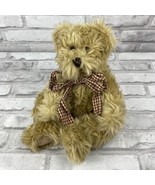 Heartfelt Collectibles Brown Bear Jointed Plush With Bow Vintage 1997 12... - £12.47 GBP