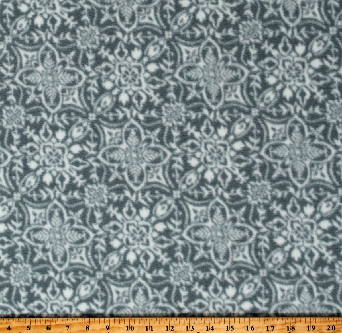 Fleece Geometric Pattern Grayce Grey Gray WinterFleece Fabric Print BTY ... - $13.97