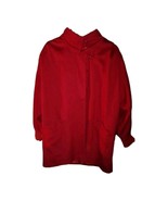 Vintage Portrait  Womens L Coat Jacket Red 75% Wool Ribbed Cuff Neck But... - $70.86 CAD