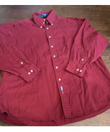 Tommy Hilfiger men’s shirt Sz 16 1/2” 32-33 Cotton Burgundy Red - £13.32 GBP