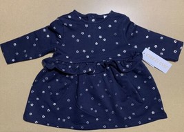 NEW Baby Girls Long Sleeves Dress in Navy Blue with Silver Shining Stars... - $12.99