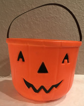 VTG Carolina Large Pumpkin Halloween Blow Mold Trick or Treat Candy Bucket Pail - £11.20 GBP