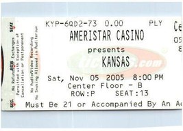 Vintage Kansas Ticket Stub November 5 2005 Kansas City Missouri - £11.67 GBP