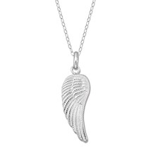 Sterling Silver Single Angel Wing Pendant - £35.78 GBP