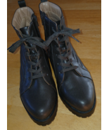 LIFE STRIDE STORMY LADIES DARK GRAY LUG SOLE COMBAT BOOTS-9M-WORN TWICE-... - $22.00