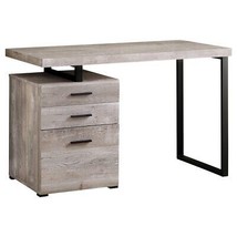 Monarch Specialties I 7410 48 in. Taupe Reclaimed Wood &amp; Black Metal Com... - £387.05 GBP