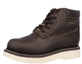 Mens Brown Work Boots Genuine Leather Oil Slip Resistant Lace Up Soft Toe - $59.99