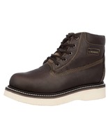 Mens Brown Work Boots Genuine Leather Oil Slip Resistant Lace Up Soft Toe - $1,103.97 MXN