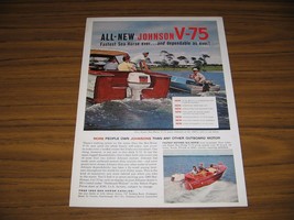 1960 Print Ad Johnson V-75 Sea-Horse Outboard Motors &amp; 1920s Johnson Outboard - £8.26 GBP