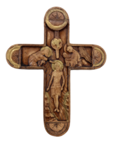Croce in ceramica fatta a mano con icona della teofania greco-ortodossa ... - $13.96