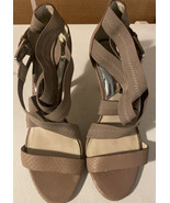 Michael Kors Sandals Size 6.5 Brown Crisscross Ankle Strap Buckle Heels - $38.29 CAD