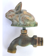 Brass Bunny Rabbit Spigot Outdoor Garden Water Faucet Hose Tap Utility V... - £38.86 GBP