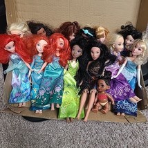 Mattel Disney Princess Barbie Doll Lot of 15 Pre-owned Ariel Jasmine Moa... - $40.00