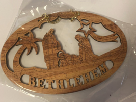 Nativity Scene Wall Sign Carved in  Olive Wood, New from Bethlehem,#HLYL... - $11.14 CAD