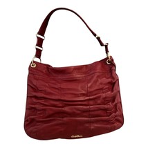 Cole Haan Red Leather Shoulder Bag – Ruched Design – Gold Hardware - 2010s - $784.64 MXN