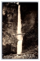 RPPC Multnomah Falls w Footbridge Columbia River OR Oregon Dimmit Photo R21 - £3.31 GBP