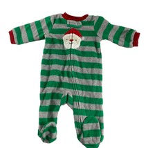 Carters Size Newborn Christmas Santa Claus One Piece Sleeper Pajamas Green Baby - £9.51 GBP