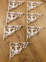 8 CAST IRON BOAT ANCHOR BRACKETS CORBELS WALL SHELF NAUTICAL SOFT WHITE ... - $63.19 CAD