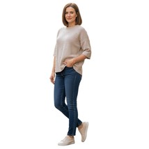 Zara Trafaluc Oatmeal Beige Pearl Beaded Oversized Sweater Size S - $24.75