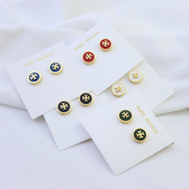 Candy-Colored Delicate Stud Earrings, Large Round Elegant Tory Burch Earrings - $22.99