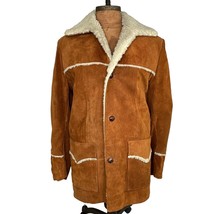 Vtg Pioneer Wear USA Suede Leather Sherpa Lined Western Jacket Men&#39;s 42 ... - £235.42 GBP