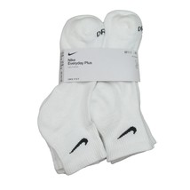Nike Everyday Plus Cushioned Ankle Socks 6 Pack Men&#39;s 8-12 White NEW SX6... - £21.34 GBP