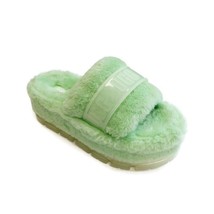 UGG Fluffita Clear 2.75&quot; Platform Slippers Womens Size 12 Parakeet Green... - £51.29 GBP