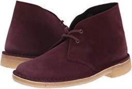 NEW Handmade Men&#39;s Maroon Color Chukka boot, Men&#39;s Lace Up Suede Formal Dress bo - £120.99 GBP