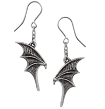 Alchemy Gothic A Night with Goethe Droppers Bat Demon Wings Earrings Hoo... - $19.95