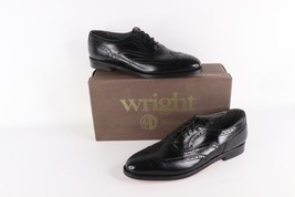 NOS Vintage 90s Mens Size 10 A Leather Oxford Wingtips Dress Shoes Black... - $2,626.15 MXN