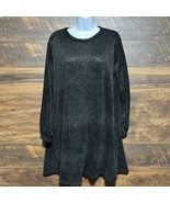 Perfect Peach Black Dress Long Balloon Sleeve Dress w/Pockets Women’s La... - $30.85 CAD