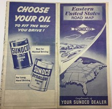 Vintage Sunoco 1948 Eastern United States Road Map - £10.22 GBP