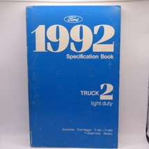1992 Ford 2 Truck 2 Light Duty Specification Book Manual Bronco F-Super ... - $11.69
