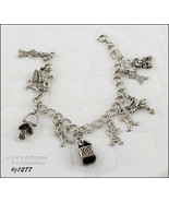 Vintage Silver Charm Bracelet Baby Theme Charms (#J1277) - £86.49 GBP