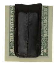 Eel Skin Leather Magnetic Money Clip Slim Credit Card Id Holder Mens Wallet BLK - $17.32