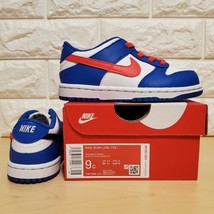 Nike Dunk Low (TDE) Size 9c Game Royal Crimson White Blue Toddler CW1589... - £78.36 GBP