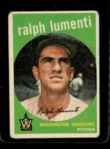 Vintage Baseball Trading Card Topps 1959 #316 Ralph Lumenti Washington Senators - £8.39 GBP