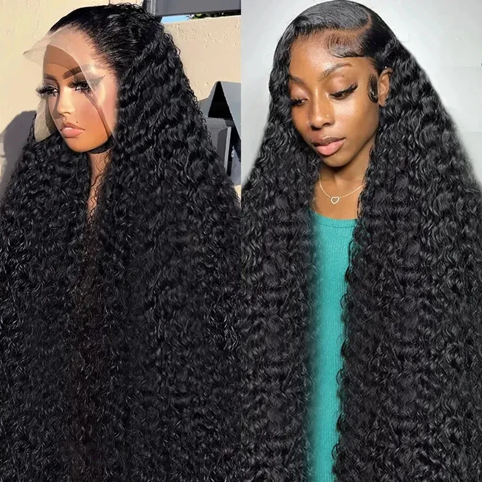 250 Density 32 40 Inch 13x6 HD Transparent Loose Deep Wave Lace Frontal W - £32.92 GBP+