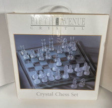 Fifth Avenue Crystal Glass Chess Set Open Box and 100% Complete 14” x 14” Board - £28.67 GBP